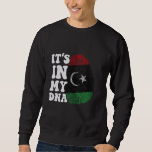 Funny it's in my DNA Libya flag Fingerprint Sweatshirt