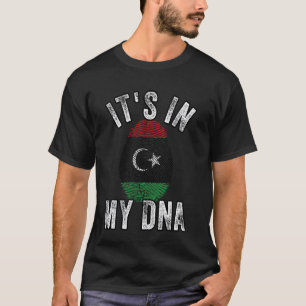 Funny it's in my DNA Libya flag Fingerprint T-Shirt
