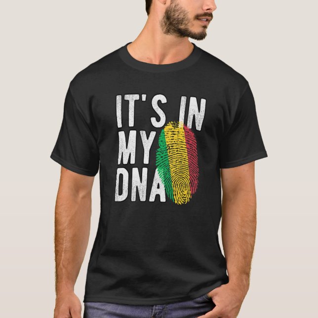 Funny it's in my DNA Mali flag Fingerprint Premium T-Shirt (Front)
