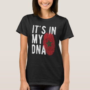 Funny it's in my DNA Morocco flag Fingerprint T-Shirt