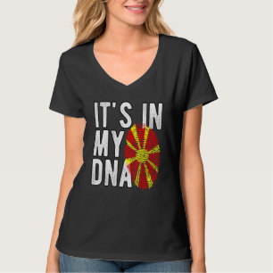 Funny it's in my DNA North Macedonia flag Fingerpr T-Shirt