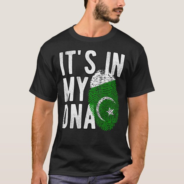 Funny it's in my DNA Pakistan flag Fingerprint T-Shirt (Front)