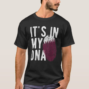 Funny it's in my DNA Qatar flag Fingerprint T-Shirt