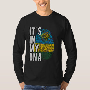 Funny it's in my DNA Rwanda flag Fingerprint T-Shirt