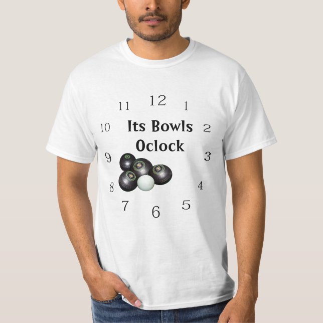 Funny Its Lawn Bowls Oclock, T-Shirt (Front)