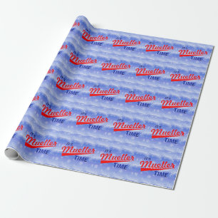 Funny "It's Mueller Time" On Snowflake Pattern Wrapping Paper
