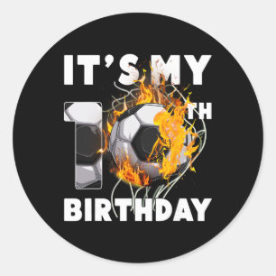 Funny It's My 10th Birthday 10 Years Old Soccer By Classic Round Sticker