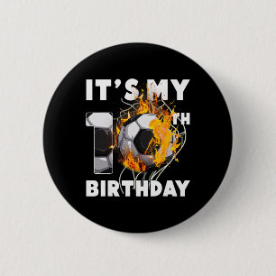 Funny It's My 10th Birthday 10 Years Old Soccer Ll 6 Cm Round Badge