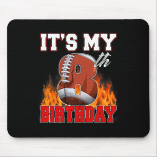 Funny It's My 8th Birthday 8 Years Old Football Ba Mouse Mat
