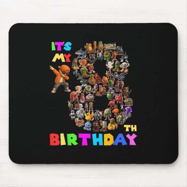 Funny Its My 8th Birthday Italian Brainrot Meme Bo Mouse Mat (Front)