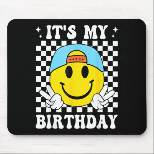 Funny Its My Birthday Happy Face Birthday For Boys Mouse Mat