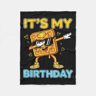 Funny Its My Birthday Waffle Dab Cartoon Party Boy Fleece Blanket