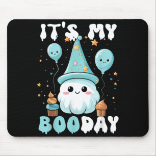 Funny Its My Boo Day Cute Halloween Birthday Ghost Mouse Mat