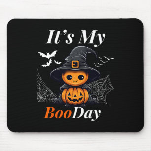 Funny Its My Boo Day Cute Halloween Birthday Ghost Mouse Mat