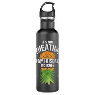 Funny It's Not Cheating If My Husband Watches Gift 710 Ml Water Bottle