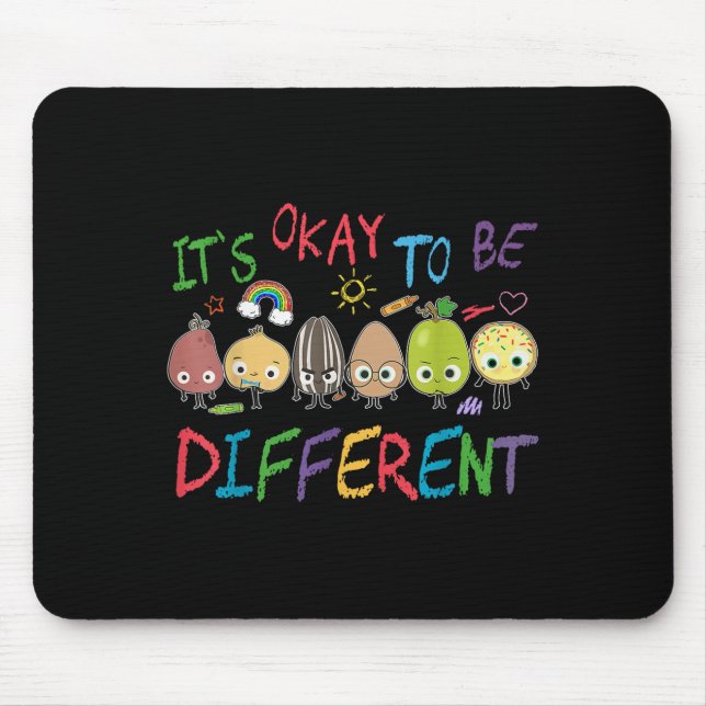 Funny It's Ok To Be Different Teacher Autism Aware Mouse Mat (Front)