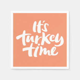 Funny - Its Turkey Time Thanksgiving Dinner Napkin