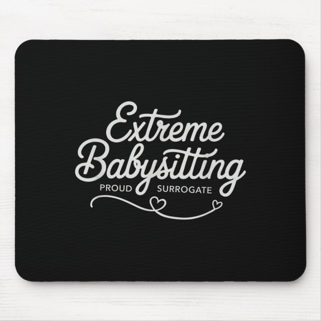 Funny ivf surrogate extreme babysitting pregnancy mouse mat (Front)