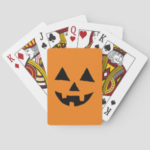 Funny Jack O Lanter Halloween Art Simple Jack O Playing Cards