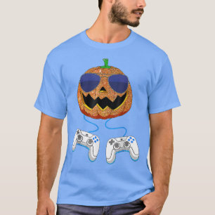 Funny Jack O Lantern Video Games Men Boys Gamer Ha T-Shirt