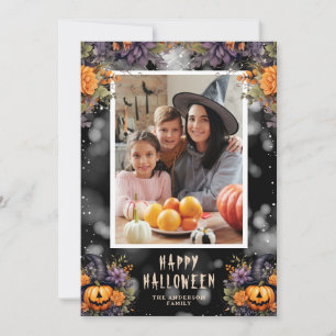 Funny Jack-O'-Lanterns Photo Happy Halloween Card