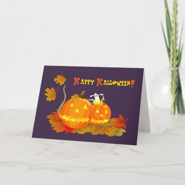 Funny Jack O'Lanterns Halloween  Card (Front)