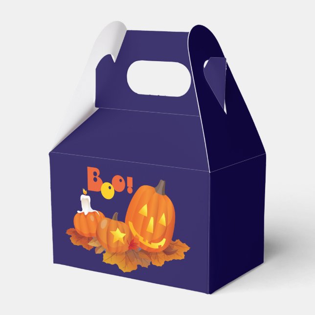 Funny Jack O'Lanterns Halloween Treat Boxes (Front Side)