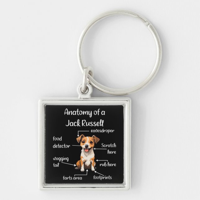 Funny Jack Russell Terrier Dog Key Ring (Front)