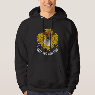 Funny Jack Russell Terrier Mum Loves Sunflower Mot Hoodie