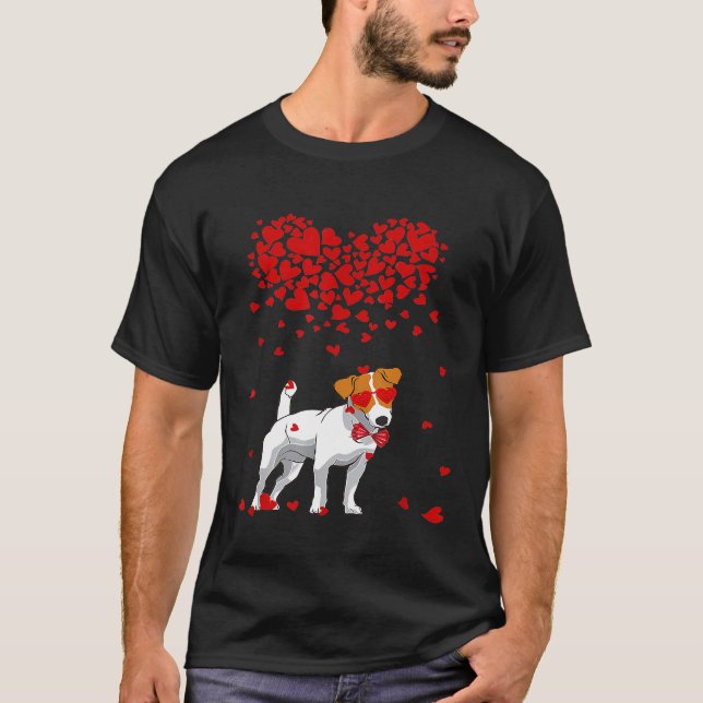 Funny Jack Russell Terrier Outfit Dog Lover Valent T-Shirt (Front)