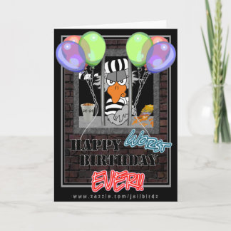 Funny Jailbird Birthday card