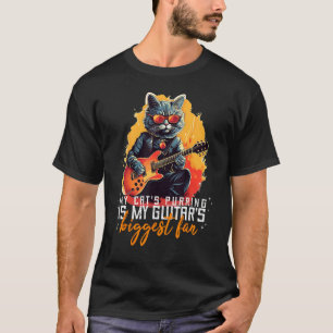Funny Jam Cat loves purring and electric Guitar Co T-Shirt