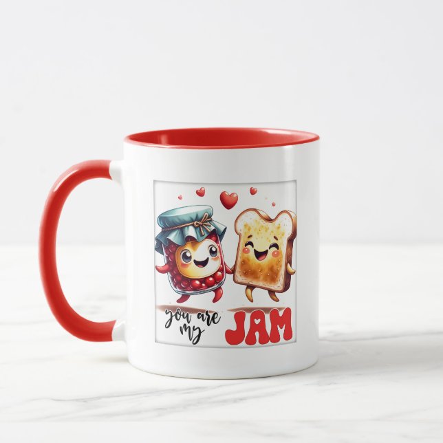 Funny jam toast word art  mug (Left)