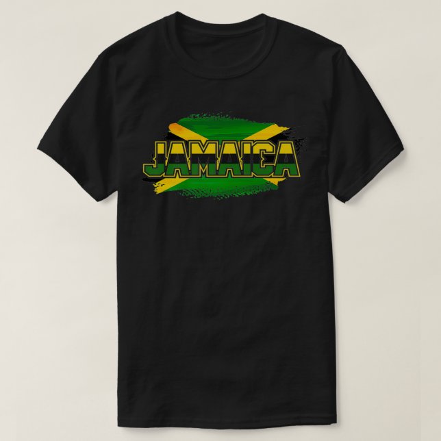 Funny Jamaica Flag Palm Summer Vacation fun  T-Shirt (Design Front)