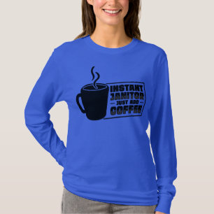 Funny Janitor Cleaning Custodian Coffee Lover  T-Shirt