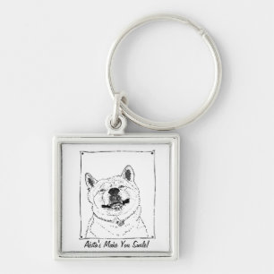funny Japanese akita with cute smile Key Ring