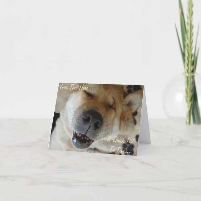 funny japanese akita with goofy smile photo card (Front)
