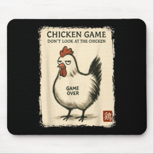 Funny Japanese Art Chicken Game Graphic Tee Men Wo Mouse Mat
