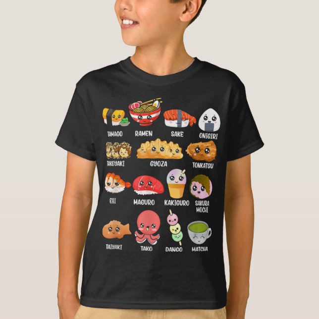 Funny Japanese Asian Food Fan Kawaii Ramen Sushi J T-Shirt (Front)
