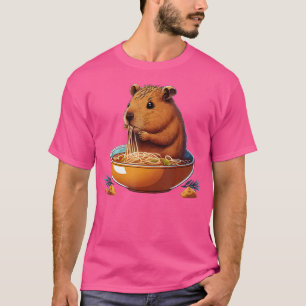 Funny Japanese Capybara Capibara Eating Ramen Nood T-Shirt