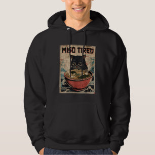 Funny Japanese Cat Pun Food Humor Miso Ramen Soup Hoodie