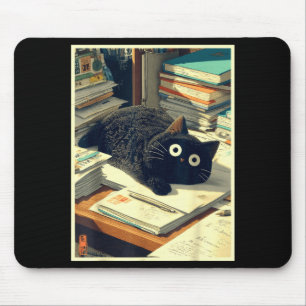Funny japanese cat teacher student school last day mouse mat