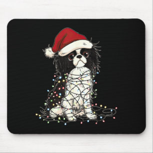 Funny Japanese Chin Christmas Graphics Dog Lights  Mouse Mat