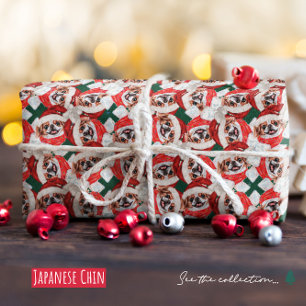 Funny Japanese Chin Christmas Pattern Wrapping Paper