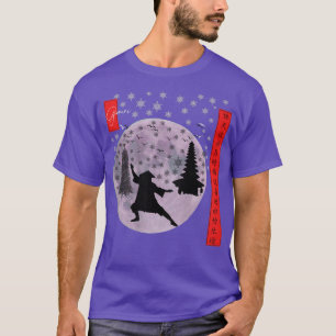 funny Japanese Christmas Ninja warrior boy samurai T-Shirt