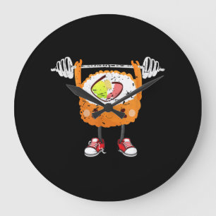 Funny Japanese Food Gym Weightlifting Gift T-Shirt Large Clock