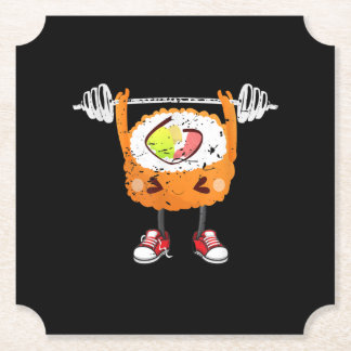 Funny Japanese Food Gym Weightlifting Gift T-Shirt Paper Coaster