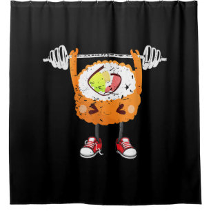 Funny Japanese Food Gym Weightlifting Gift T-Shirt Shower Curtain
