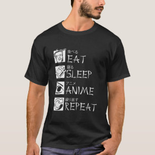 Funny Japanese Gift for lovers Anime Eat Sleep Ani T-Shirt