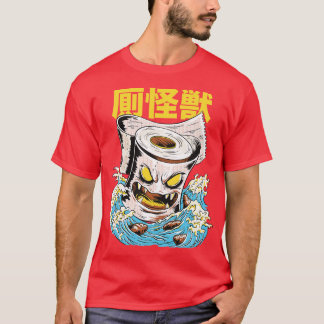 Funny Japanese Kaiju Toilet Paper Monster  Style T-Shirt